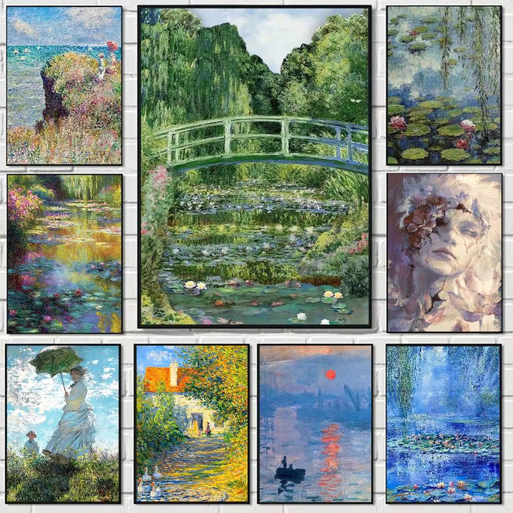 Photo Mosaic Print - ダイヤモンドペインティングアーティスト クロード・モネ 美的景観モザイク 手作りアートワーク フルラウンド/スクエアダイヤモンド ギフト