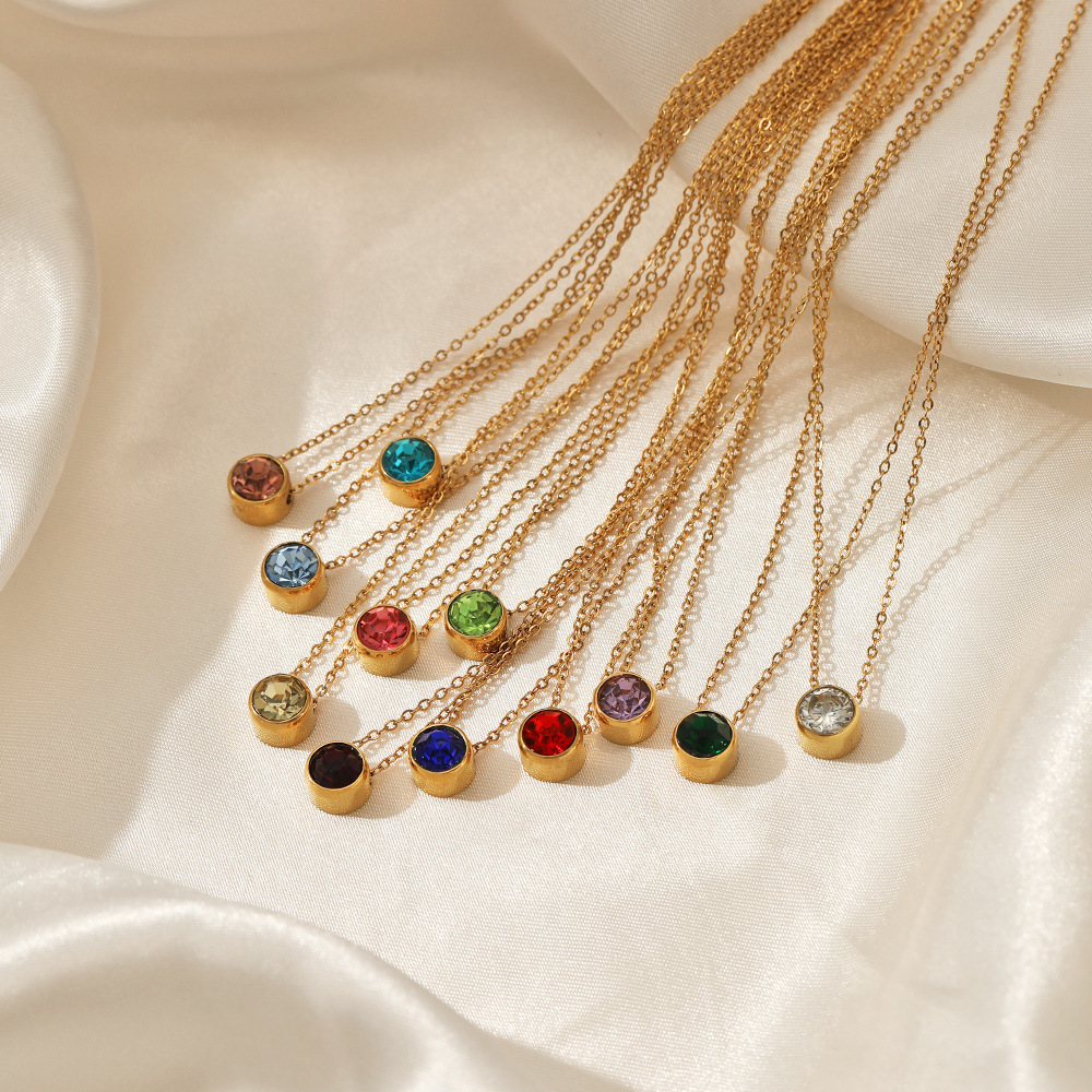 SUNIBI ステンレス鋼の誕生石ネックレス女性のためのゴー - Birth Flower Necklace のレビューと価格