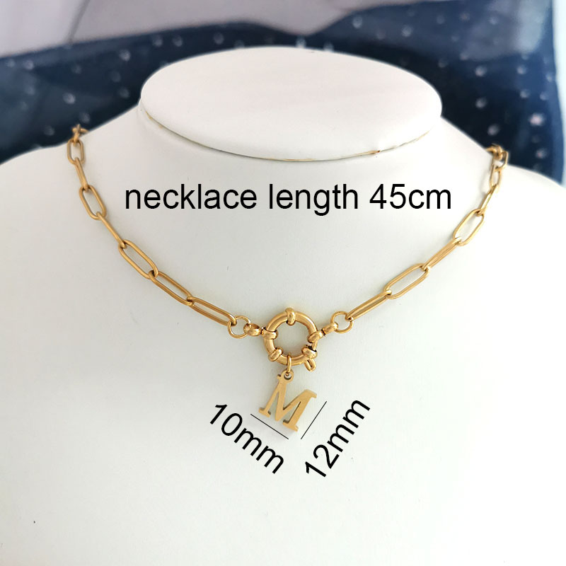 QMHJE イニシャルチャーム文字ネックレス女性男性ステンレ - Birth Flower Necklace のレビューと価格