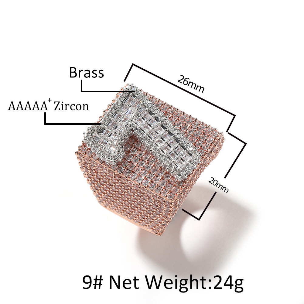 Uwin ビッグスクエアカスタムリング タイポグラフィックラ - Initial Ring Custom のレビューと価格