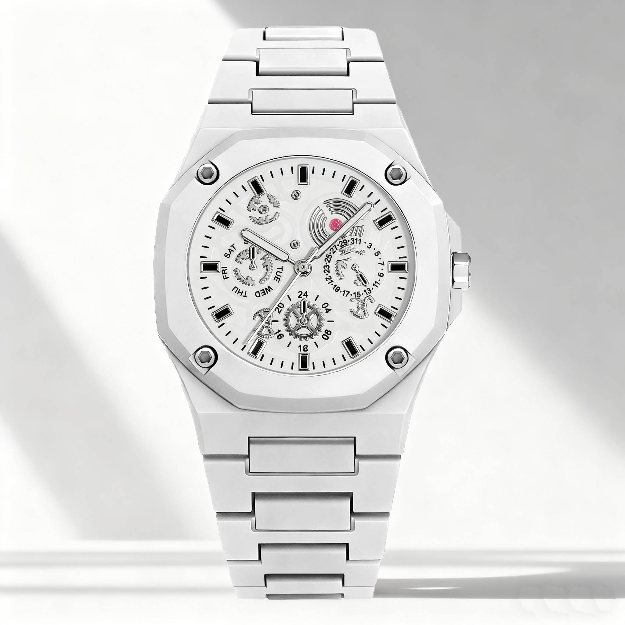 1つだけの新しい腕時計。多角形の文字盤が特徴で、ファッション - Coordinates Bracelet のレビューと価格