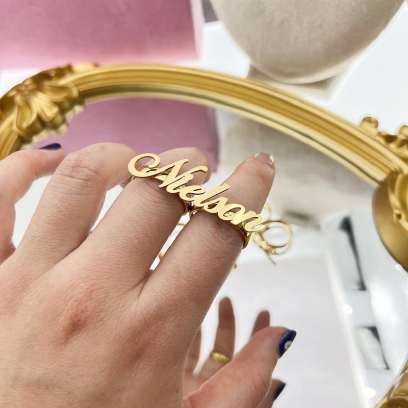男性と女性のためのカスタマイズ可能なナックルリング,ステンレ - Initial Ring Custom のレビューと価格